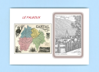 Cartes Postales impression Noir avec dpartement sur la ville de LE FALGOUX Titre : vue