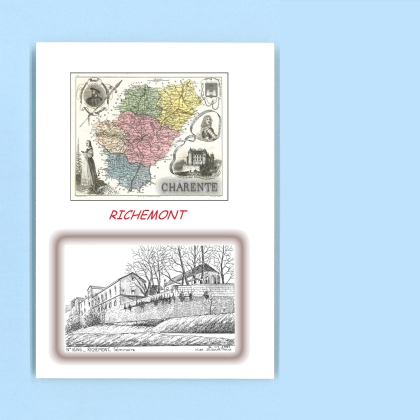 Cartes Postales impression Noir avec dpartement sur la ville de RICHEMONT Titre : seminaire