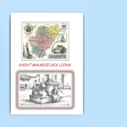 Cartes Postales impression Noir avec dpartement sur la ville de ST MAURICE DES LIONS Titre : vue (d apres ga)