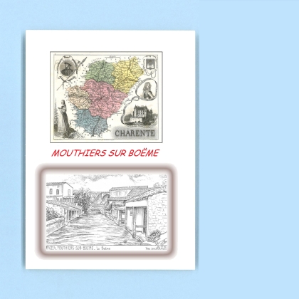 Cartes Postales impression Noir avec dpartement sur la ville de MOUTHIERS SUR BOEME Titre : la boeme