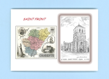 Cartes Postales impression Noir avec dpartement sur la ville de ST FRONT Titre : eglise