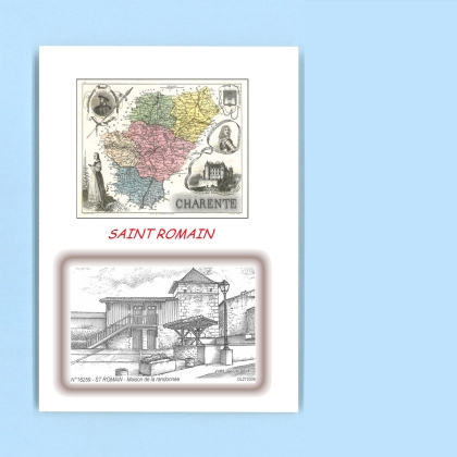 Cartes Postales impression Noir avec dpartement sur la ville de ST ROMAIN Titre : maison de la randonnee