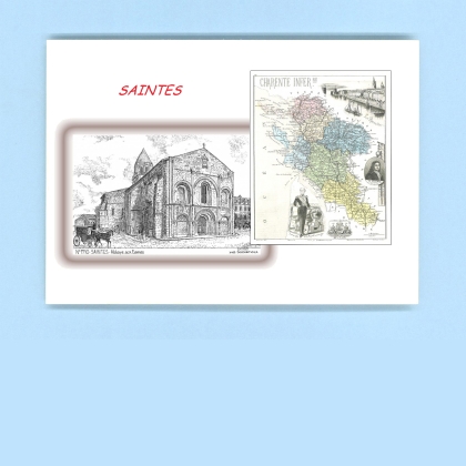 Cartes Postales impression Noir avec dpartement sur la ville de SAINTES Titre : abbaye aux dames