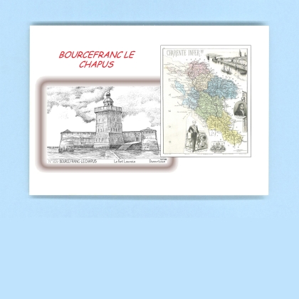 Cartes Postales impression Noir avec dpartement sur la ville de BOURCEFRANC LE CHAPUS Titre : le fort louvois