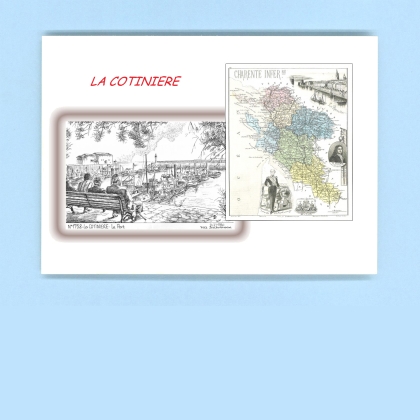 Cartes Postales impression Noir avec dpartement sur la ville de LA COTINIERE Titre : le port