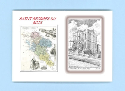 Cartes Postales impression Noir avec dpartement sur la ville de ST GEORGES DU BOIS Titre : mairie
