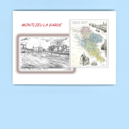Cartes Postales impression Noir avec dpartement sur la ville de MONTLIEU LA GARDE Titre : rn 10