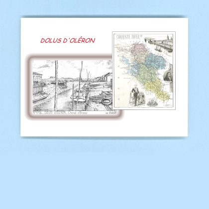 Cartes Postales impression Noir avec dpartement sur la ville de DOLUS D OLERON Titre : chenal d arceau
