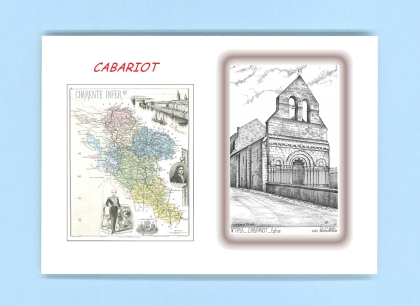 Cartes Postales impression Noir avec dpartement sur la ville de CABARIOT Titre : eglise
