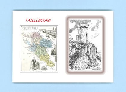 Cartes Postales impression Noir avec dpartement sur la ville de TAILLEBOURG Titre : tour