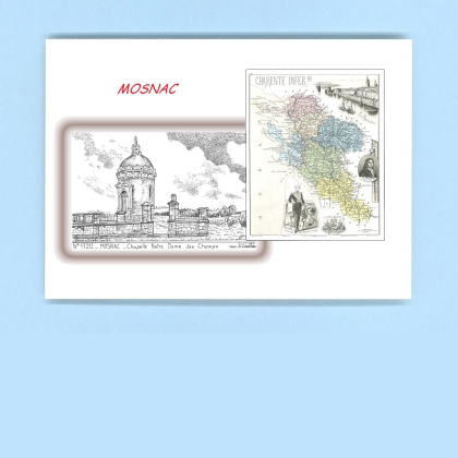 Cartes Postales impression Noir avec dpartement sur la ville de MOSNAC Titre : chapelle nd des champs