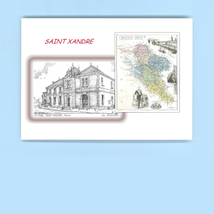 Cartes Postales impression Noir avec dpartement sur la ville de ST XANDRE Titre : mairie