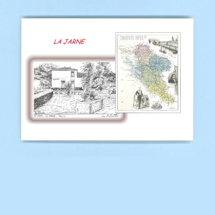 Cartes Postales impression Noir avec dpartement sur la ville de LA JARNE Titre : mairie