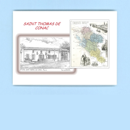 Cartes Postales impression Noir avec dpartement sur la ville de ST THOMAS DE CONAC Titre : mairie