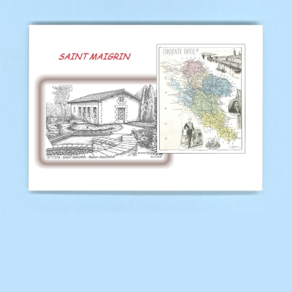 Cartes Postales impression Noir avec dpartement sur la ville de ST MAIGRIN Titre : maison associative