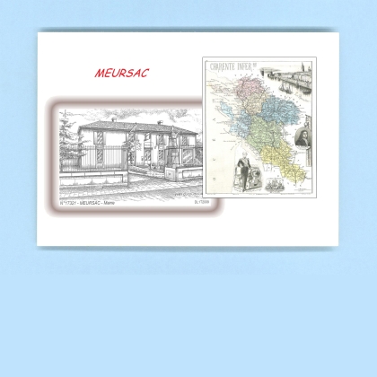 Cartes Postales impression Noir avec dpartement sur la ville de MEURSAC Titre : mairie