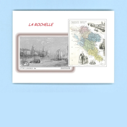 Cartes Postales impression Noir avec dpartement sur la ville de LA ROCHELLE Titre : vue