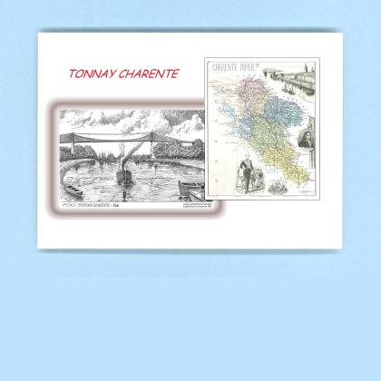 Cartes Postales impression Noir avec dpartement sur la ville de TONNAY CHARENTE Titre : vue