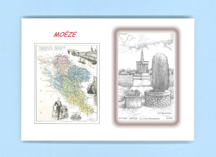 Cartes Postales impression Noir avec dpartement sur la ville de MOEZE Titre : la croix hosanniere