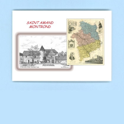 Cartes Postales impression Noir avec dpartement sur la ville de ST AMAND MONTROND Titre : musee