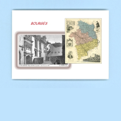 Cartes Postales impression Noir avec dpartement sur la ville de BOURGES Titre : maison des freres lallemant