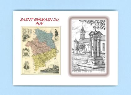Cartes Postales impression Noir avec dpartement sur la ville de ST GERMAIN DU PUY Titre : vue
