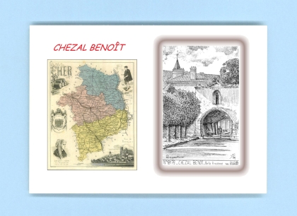 Cartes Postales impression Noir avec dpartement sur la ville de CHEZAL BENOIT Titre : porte ancienne