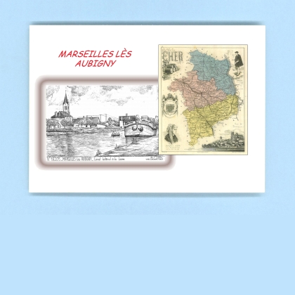 Cartes Postales impression Noir avec dpartement sur la ville de MARSEILLES LES AUBIGNY Titre : canal lateral a la loire