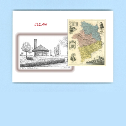 Cartes Postales impression Noir avec dpartement sur la ville de CULAN Titre : la tuilerie