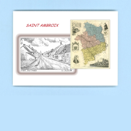 Cartes Postales impression Noir avec dpartement sur la ville de ST AMBROIX Titre : vue