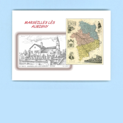 Cartes Postales impression Noir avec dpartement sur la ville de MARSEILLES LES AUBIGNY Titre : ecluse
