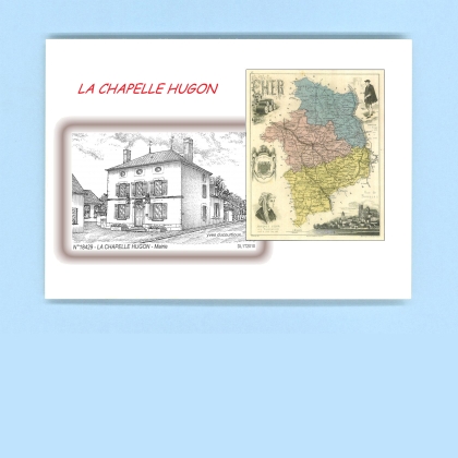 Cartes Postales impression Noir avec dpartement sur la ville de LA CHAPELLE HUGON Titre : mairie