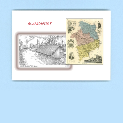 Cartes Postales impression Noir avec dpartement sur la ville de BLANCAFORT Titre : lavoir
