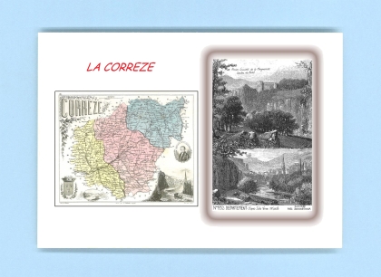 Cartes Postales impression Noir avec dpartement sur la ville de LA CORREZE Titre : departement