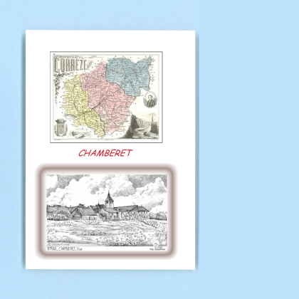 Cartes Postales impression Noir avec dpartement sur la ville de CHAMBERET Titre : vue