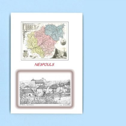 Cartes Postales impression Noir avec dpartement sur la ville de NESPOULS Titre : vue