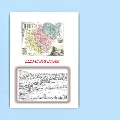 Cartes Postales impression Noir avec dpartement sur la ville de LISSAC SUR COUZE Titre : vue