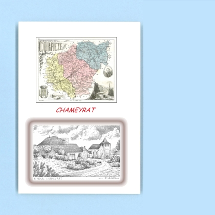 Cartes Postales impression Noir avec dpartement sur la ville de CHAMEYRAT Titre : vue