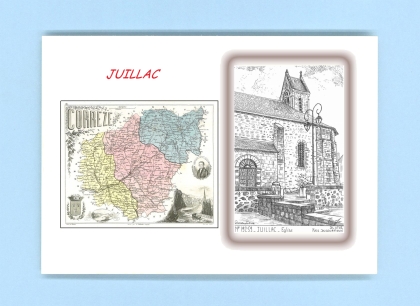 Cartes Postales impression Noir avec dpartement sur la ville de JUILLAC Titre : eglise