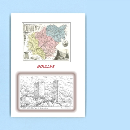 Cartes Postales impression Noir avec dpartement sur la ville de GOULLES Titre : tours de carbonnieres
