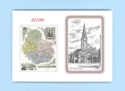 Cartes Postales impression Noir avec dpartement sur la ville de DIJON Titre : st philibert