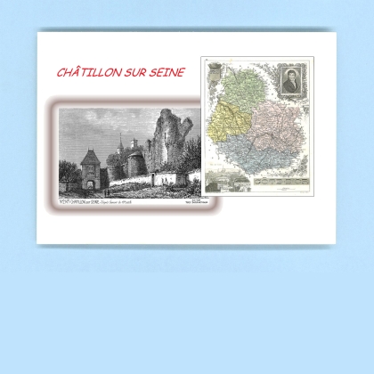 Cartes Postales impression Noir avec dpartement sur la ville de CHATILLON SUR SEINE Titre : vue