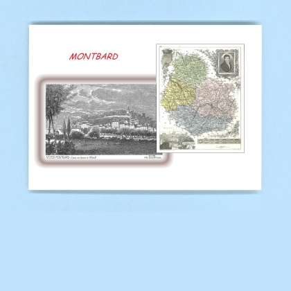 Cartes Postales impression Noir avec dpartement sur la ville de MONTBARD Titre : vue