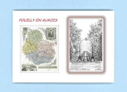Cartes Postales impression Noir avec dpartement sur la ville de POUILLY EN AUXOIS Titre : canal