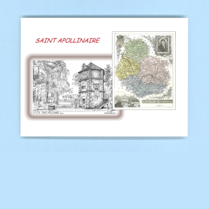 Cartes Postales impression Noir avec dpartement sur la ville de ST APOLLINAIRE Titre : tour