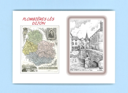 Cartes Postales impression Noir avec dpartement sur la ville de PLOMBIERES LES DIJON Titre : vue sur l eglise