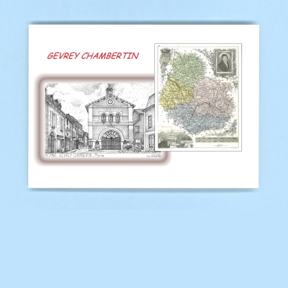 Cartes Postales impression Noir avec dpartement sur la ville de GEVREY CHAMBERTIN Titre : mairie