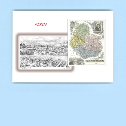 Cartes Postales impression Noir avec dpartement sur la ville de FIXIN Titre : vue