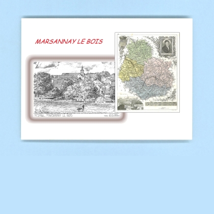 Cartes Postales impression Noir avec dpartement sur la ville de MARSANNAY LE BOIS Titre : vue