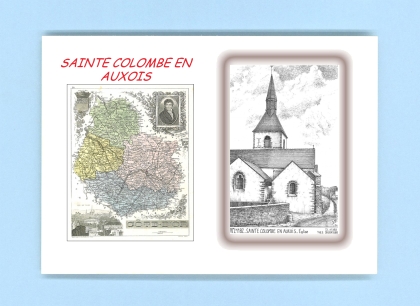 Cartes Postales impression Noir avec dpartement sur la ville de STE COLOMBE Titre : eglise